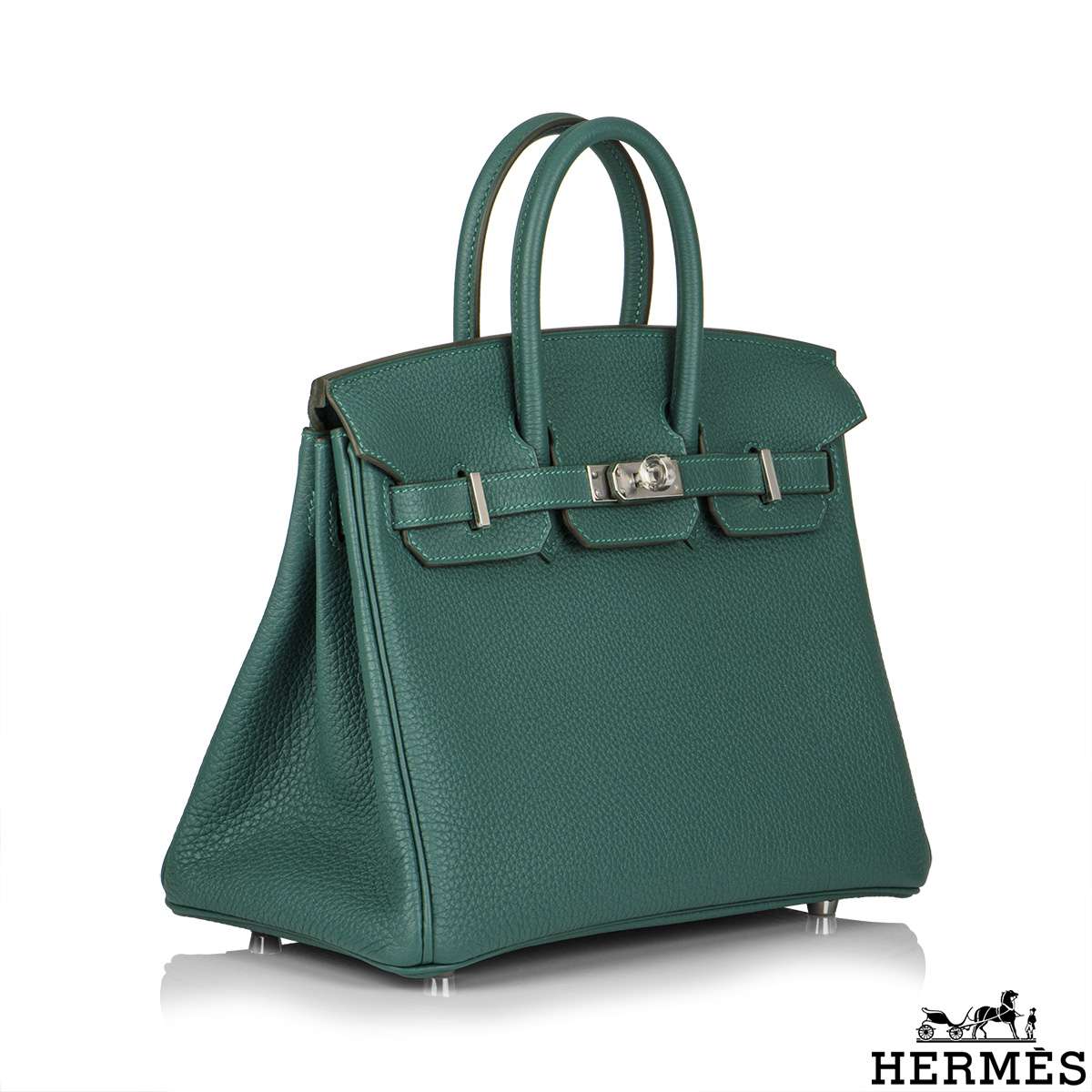 Hermés Malachite Togo Birkin 25cm PHW | Rich Diamonds